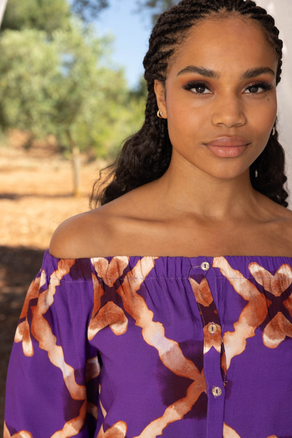 La Blouse Giana Geo Tie And Dye Mauve