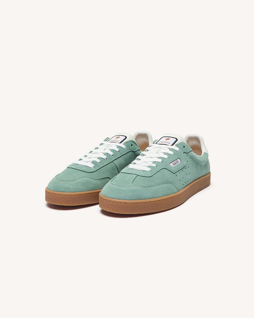 Sneakers in pelle scamosciata verde chiaro