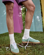 Sneakers in pelle scamosciata verde chiaro