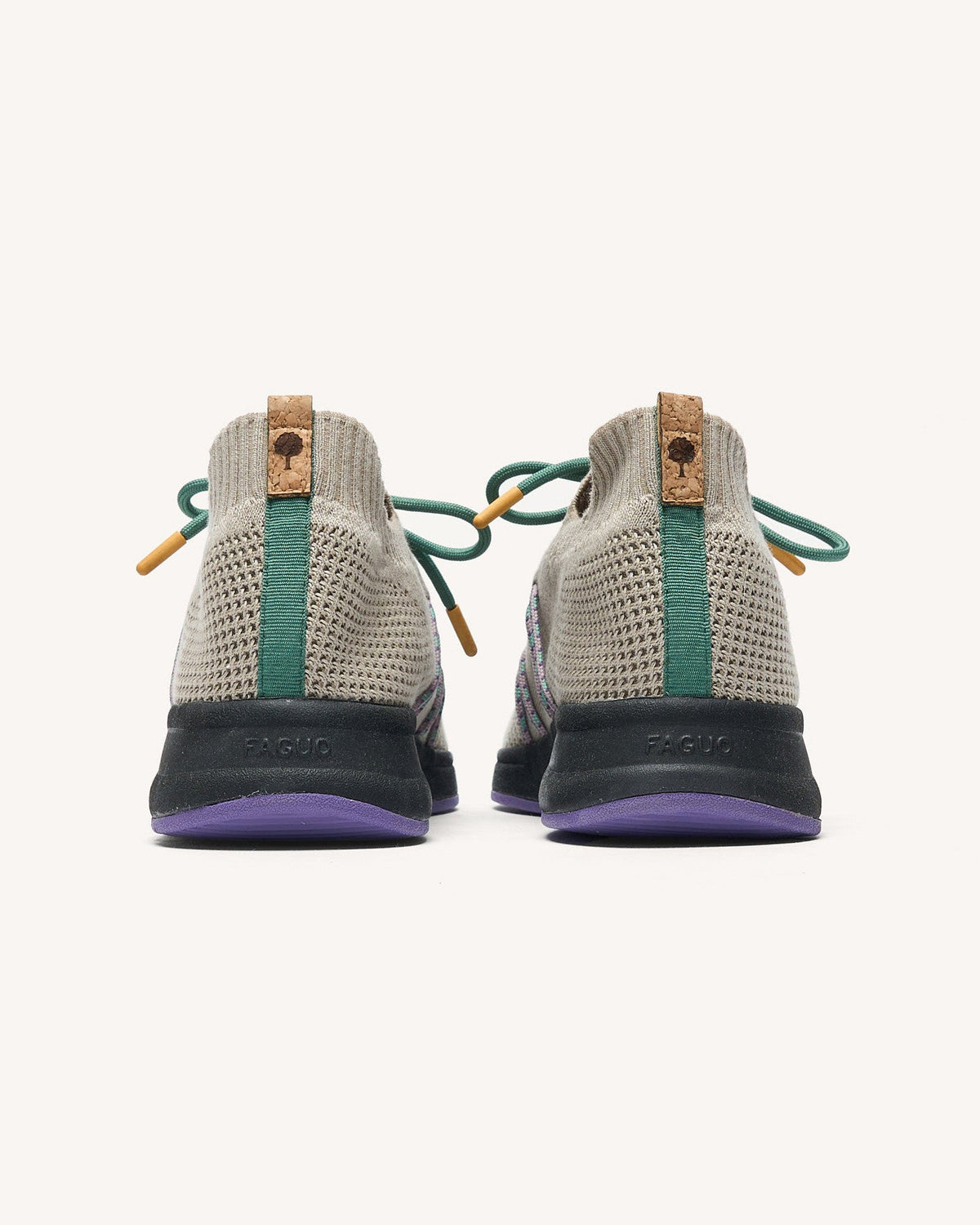 Sneakers beige in tencel