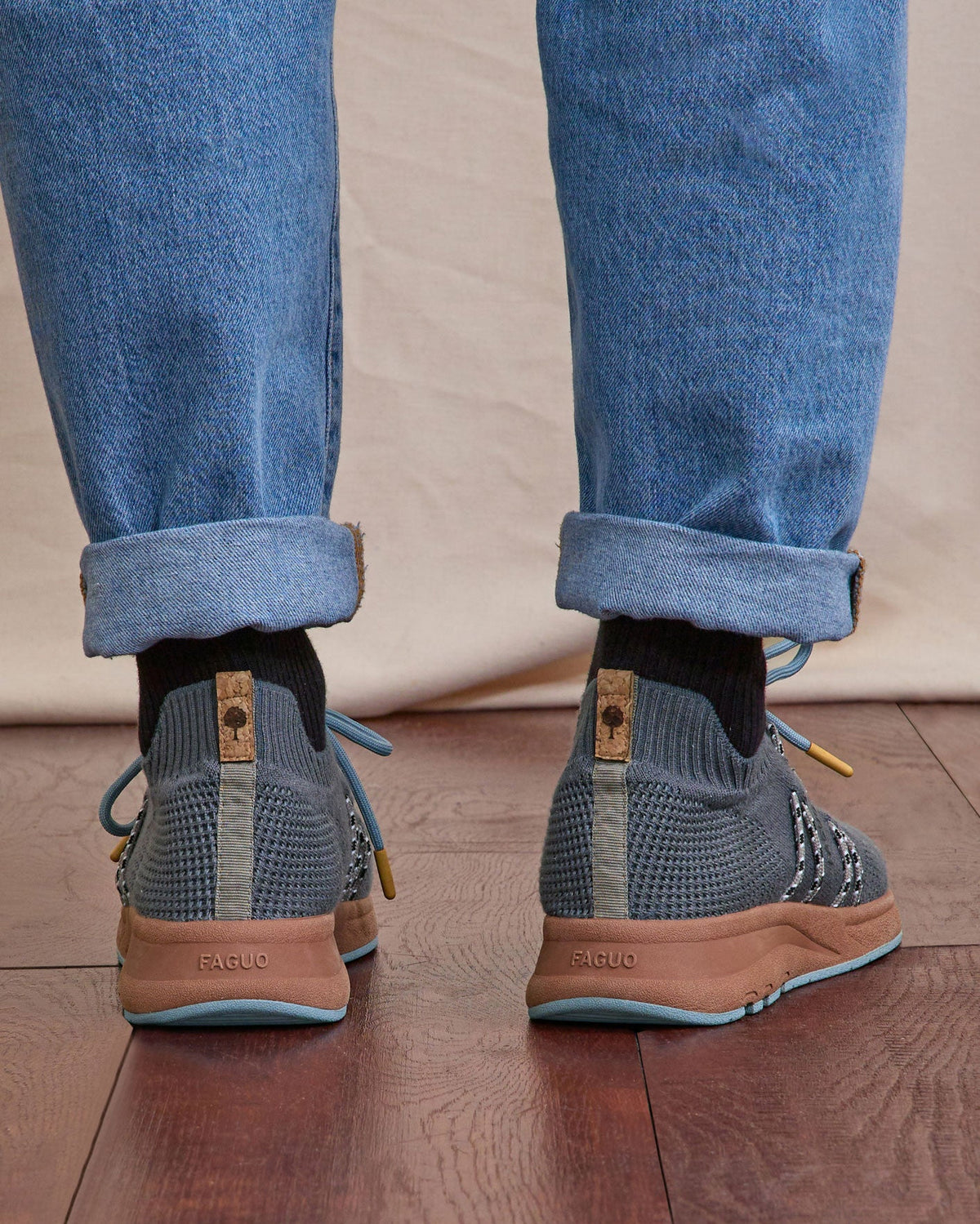 Zapatillas de tencel gris oscuro