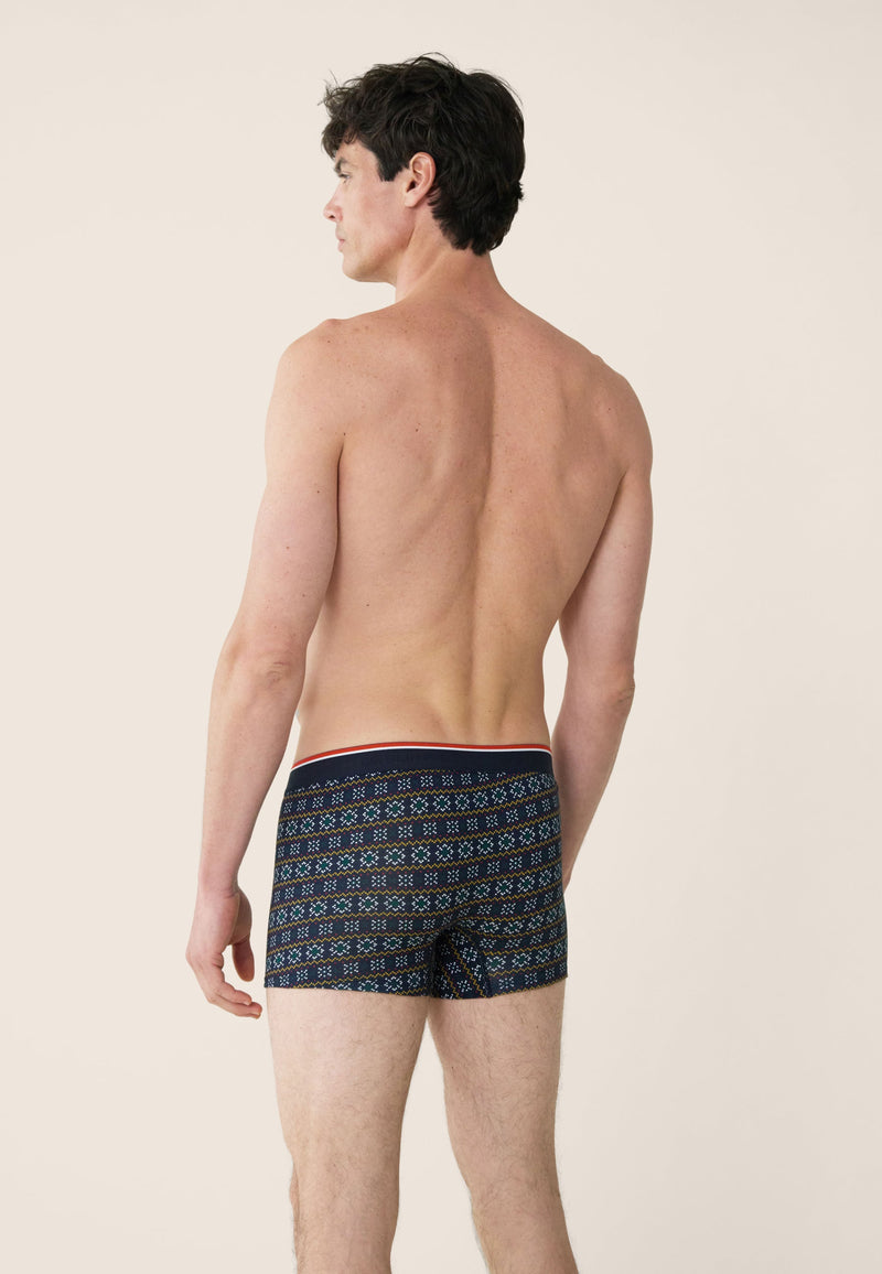 Boxer Vert Sapin À Flocons En Coton - Marius Flocon Vert Sapin