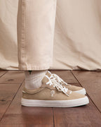 Sneaker in tela beige