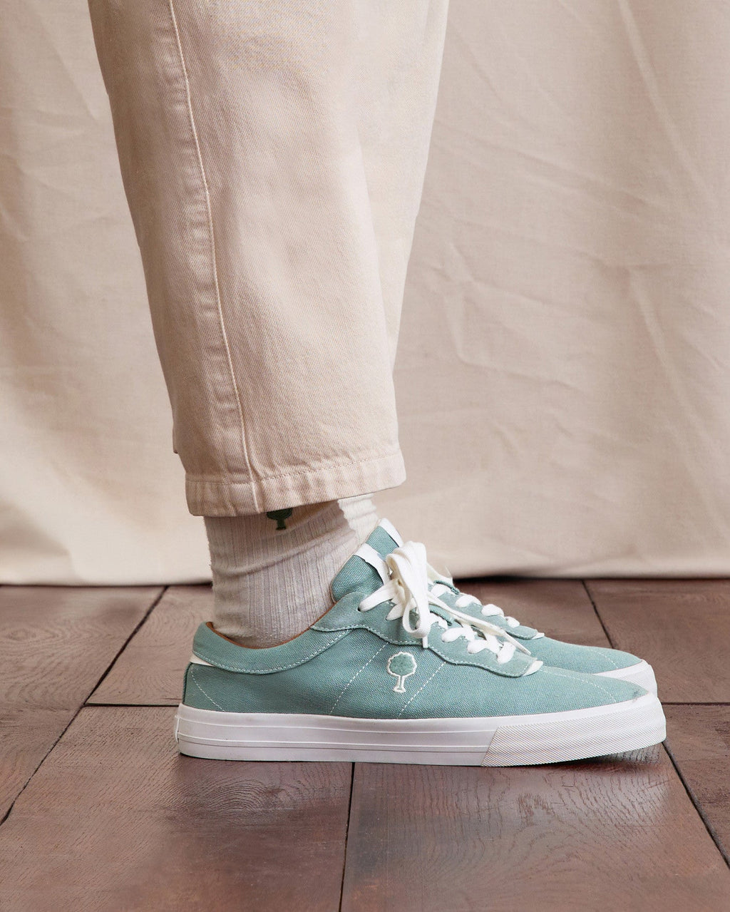 Light Green Canvas Trainers