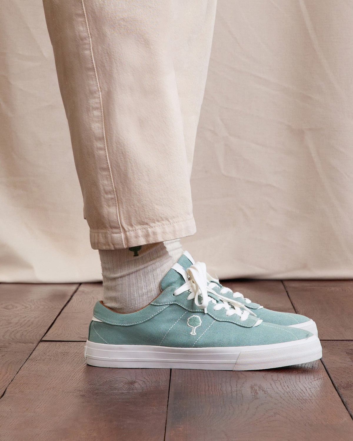 Light Green Canvas Trainers