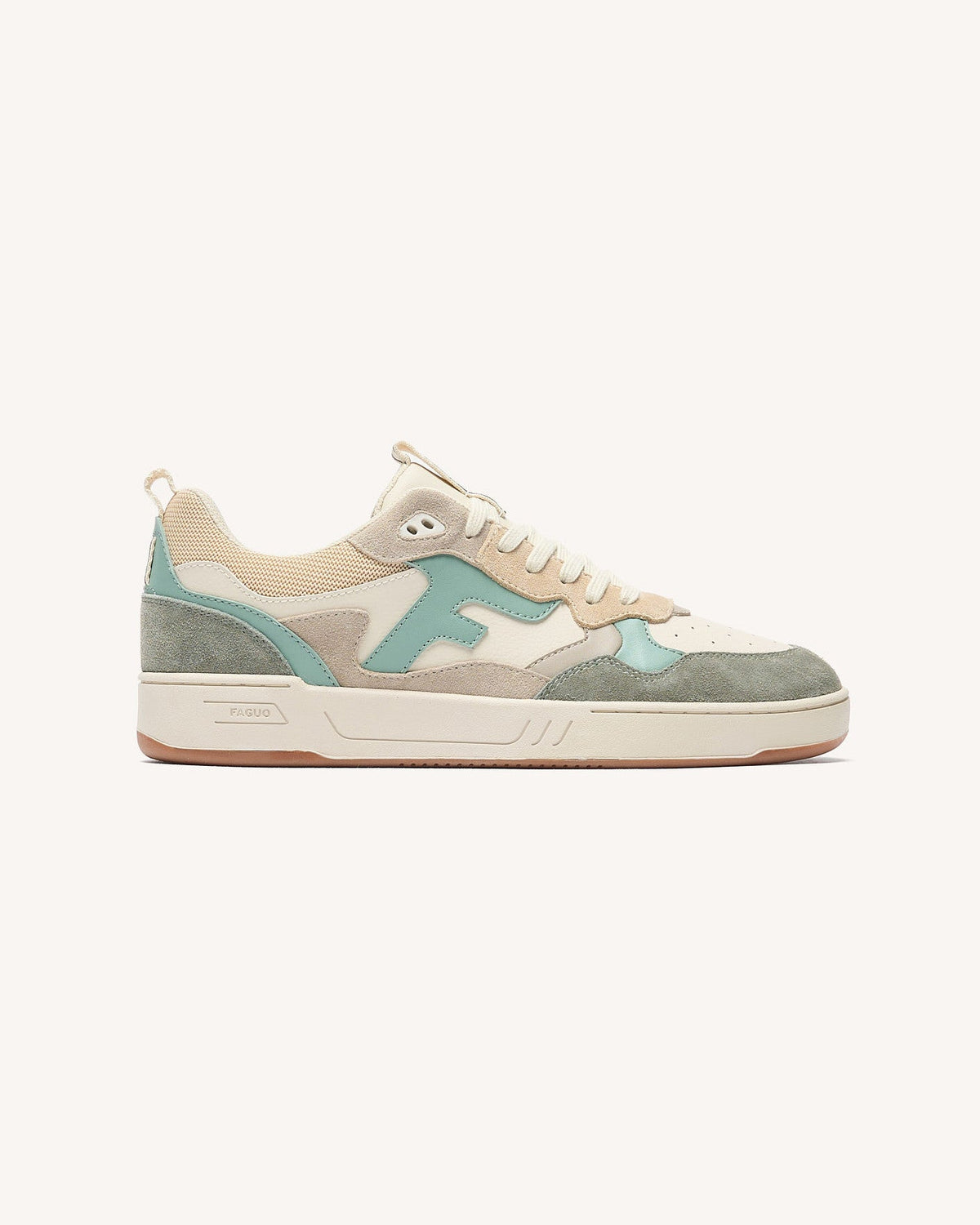Zapatillas Beige Y Azul De Cuero