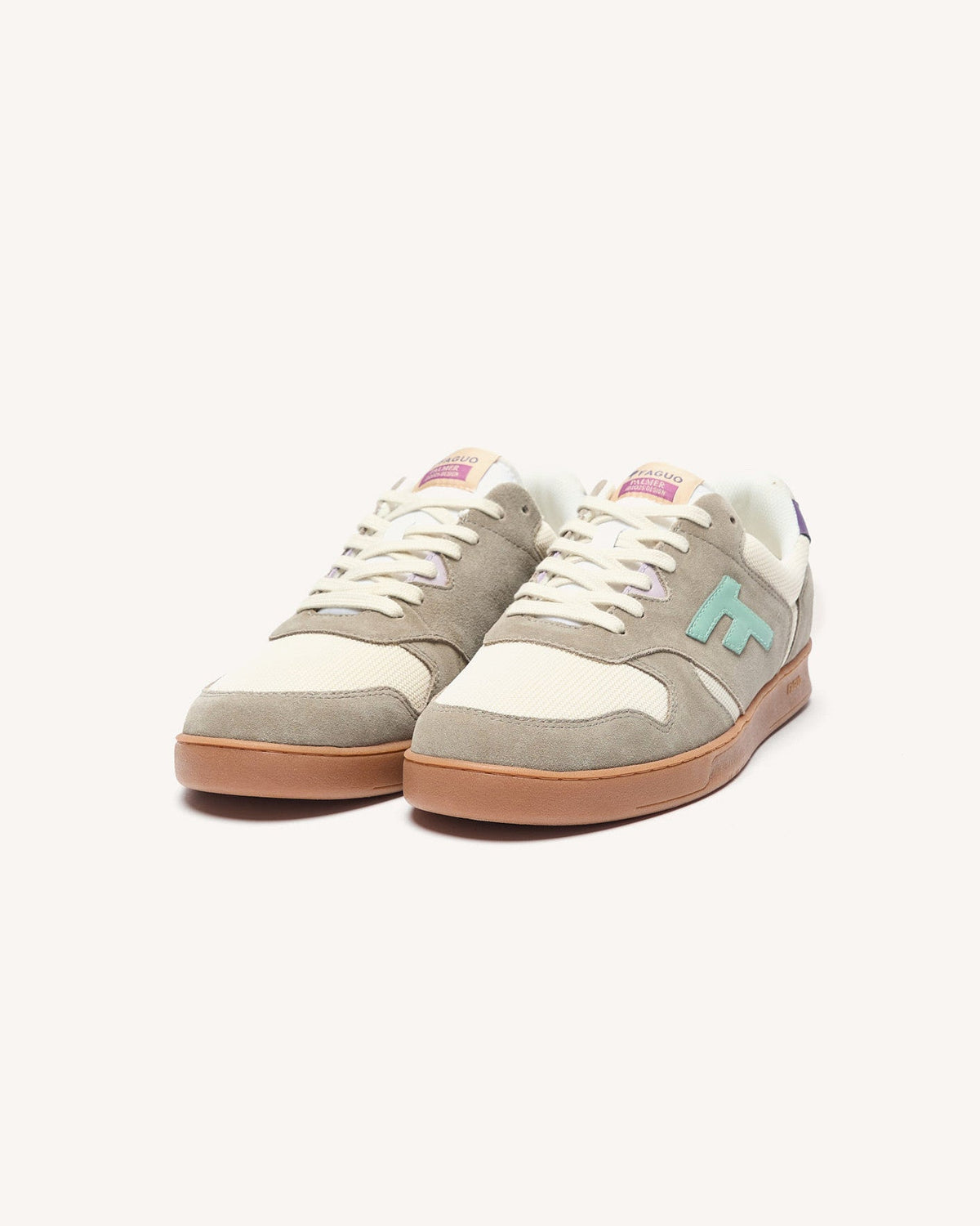 Zapatillas de ante beige y caqui claro