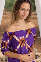 Vestido camisero color malva con efecto tie-and-dye de Laura Geo