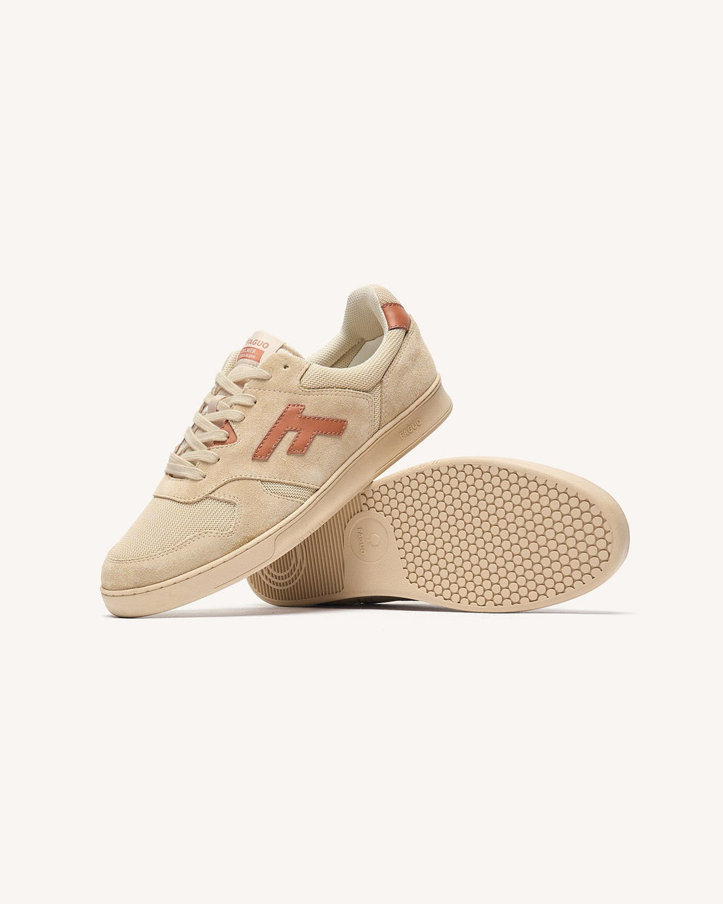 Baskets Beige Et Rouille