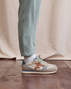 Zapatillas Beige Camel Y Azul