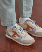 Zapatillas Beige Camel Y Azul