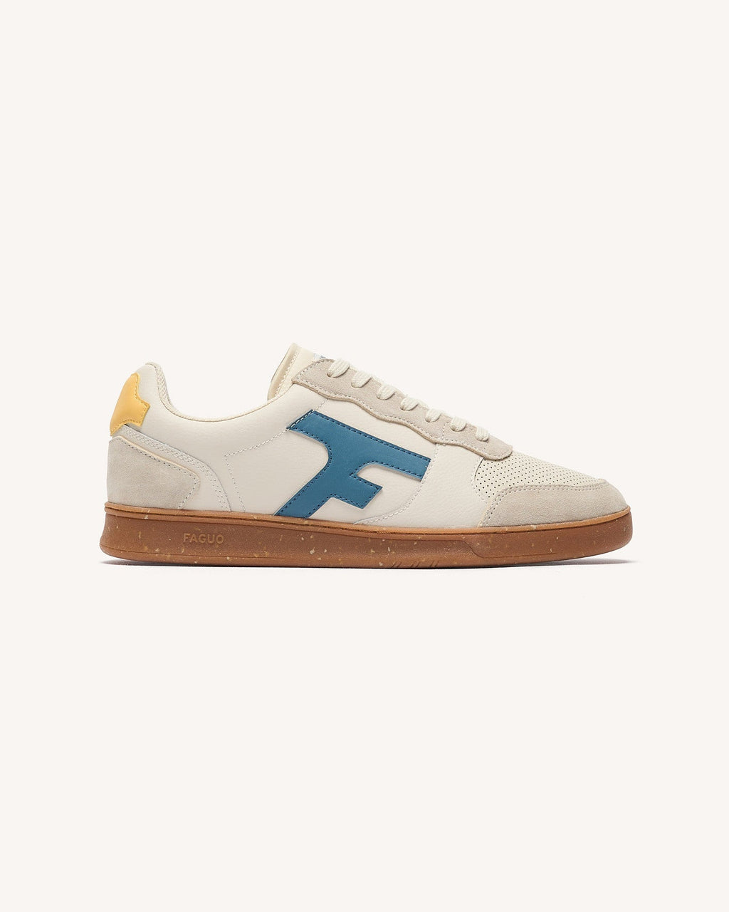 Sneakers crema e gialle in pelle