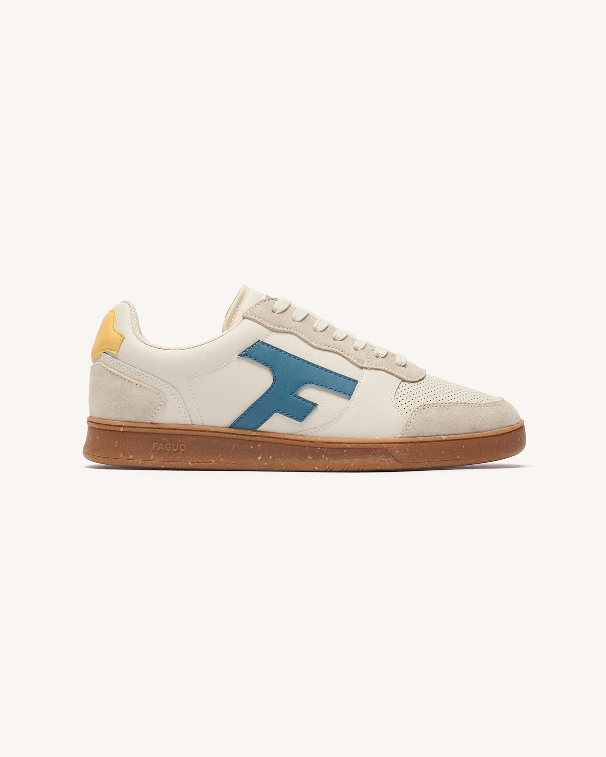 Sneakers crema e gialle in pelle