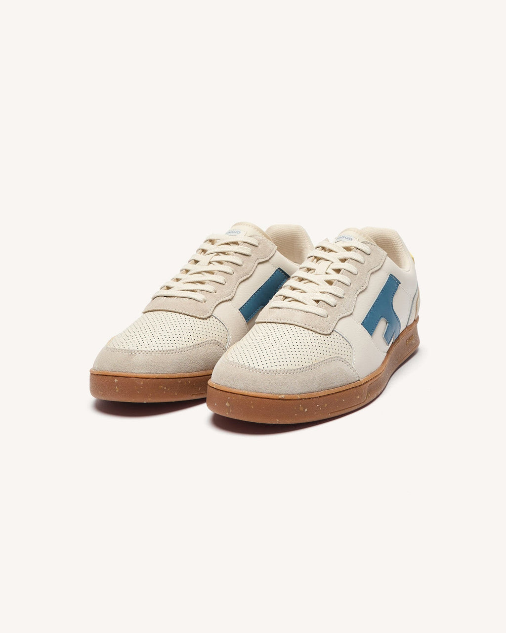 Sneakers crema e gialle in pelle