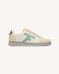Cream and Blue Leather Trainers