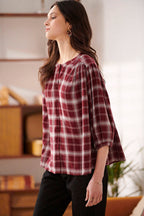 Cyclamen Shirt - Plum Check