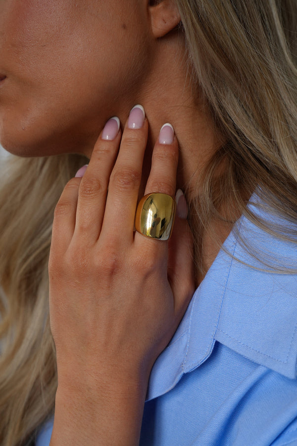 Stalen ring - Lia goudkleurig
