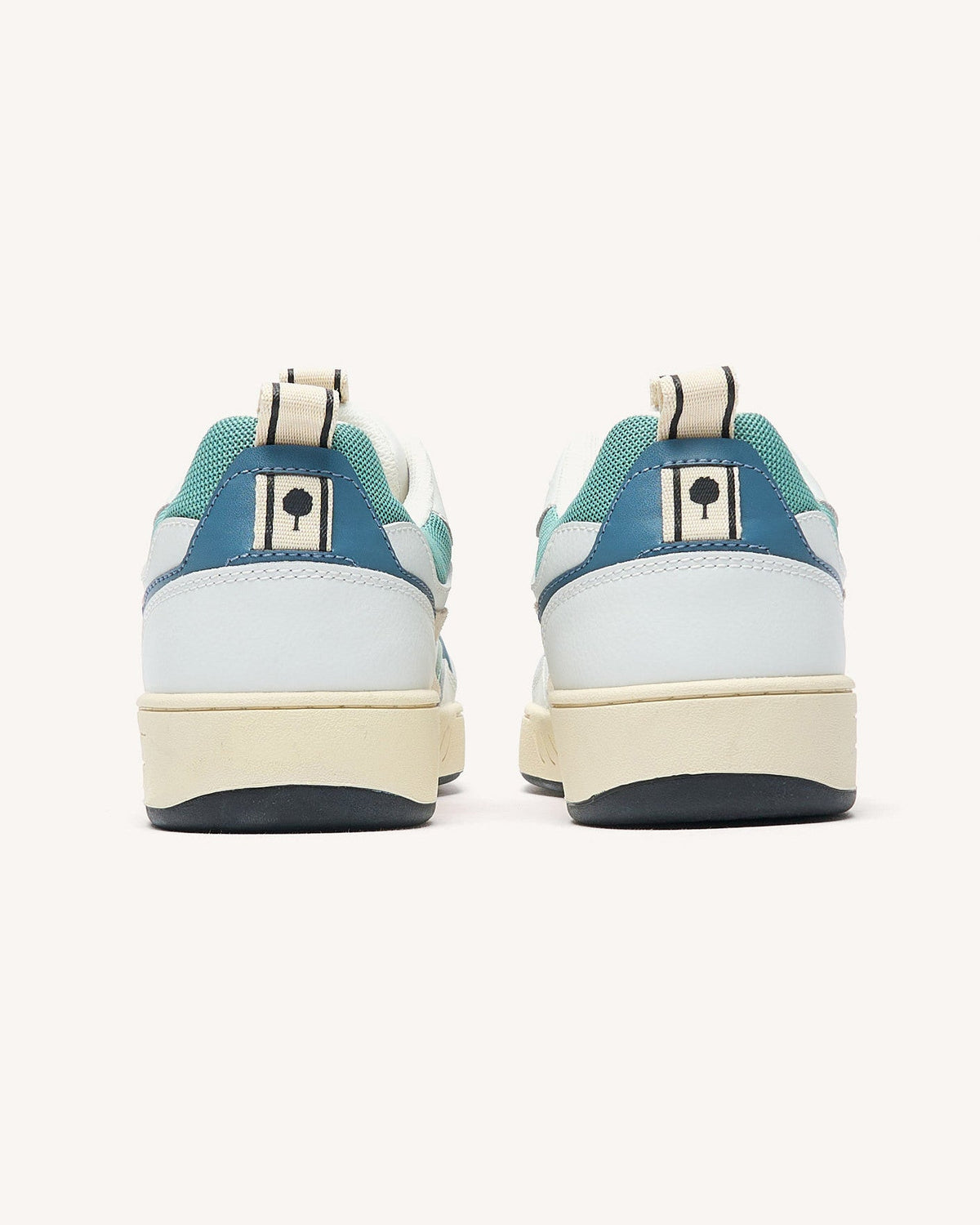 Sky Blue Leather and Suede Trainers