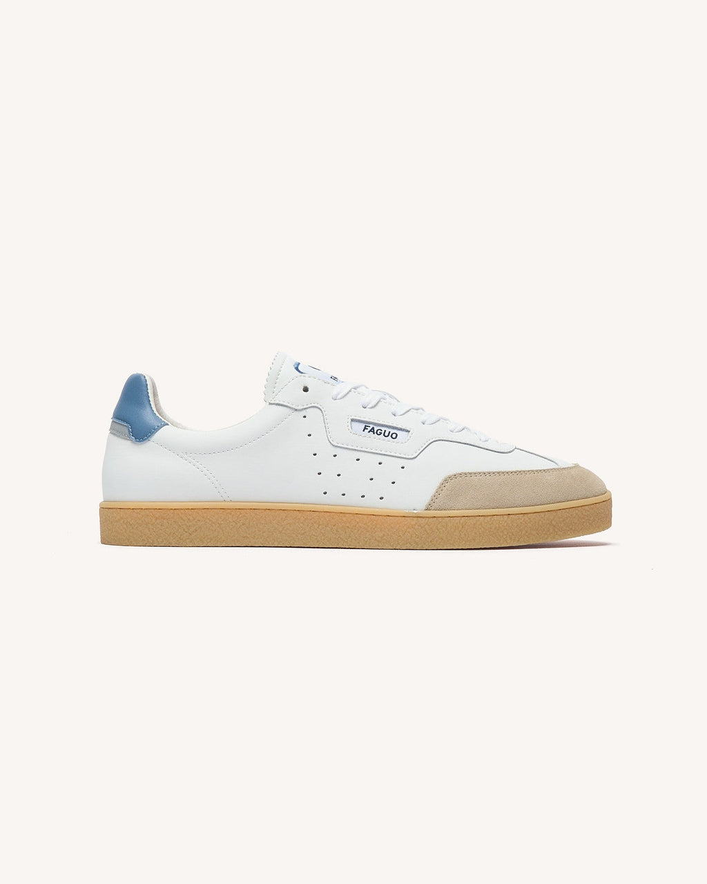 Sneaker beige in pelle e suede