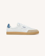 Sneaker beige in pelle e suede