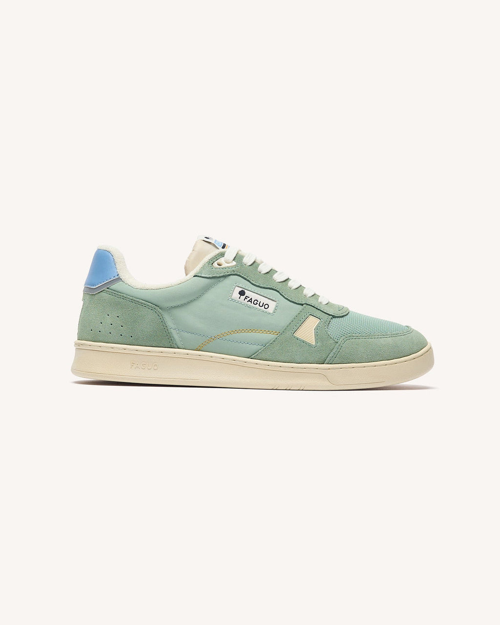 Light Green Leather and Suede Trainers