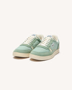 Light Green Leather and Suede Trainers