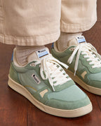Light Green Leather and Suede Trainers