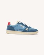 Denim Blue Leather and Suede Trainers