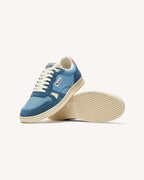 Denim Blue Leather and Suede Trainers