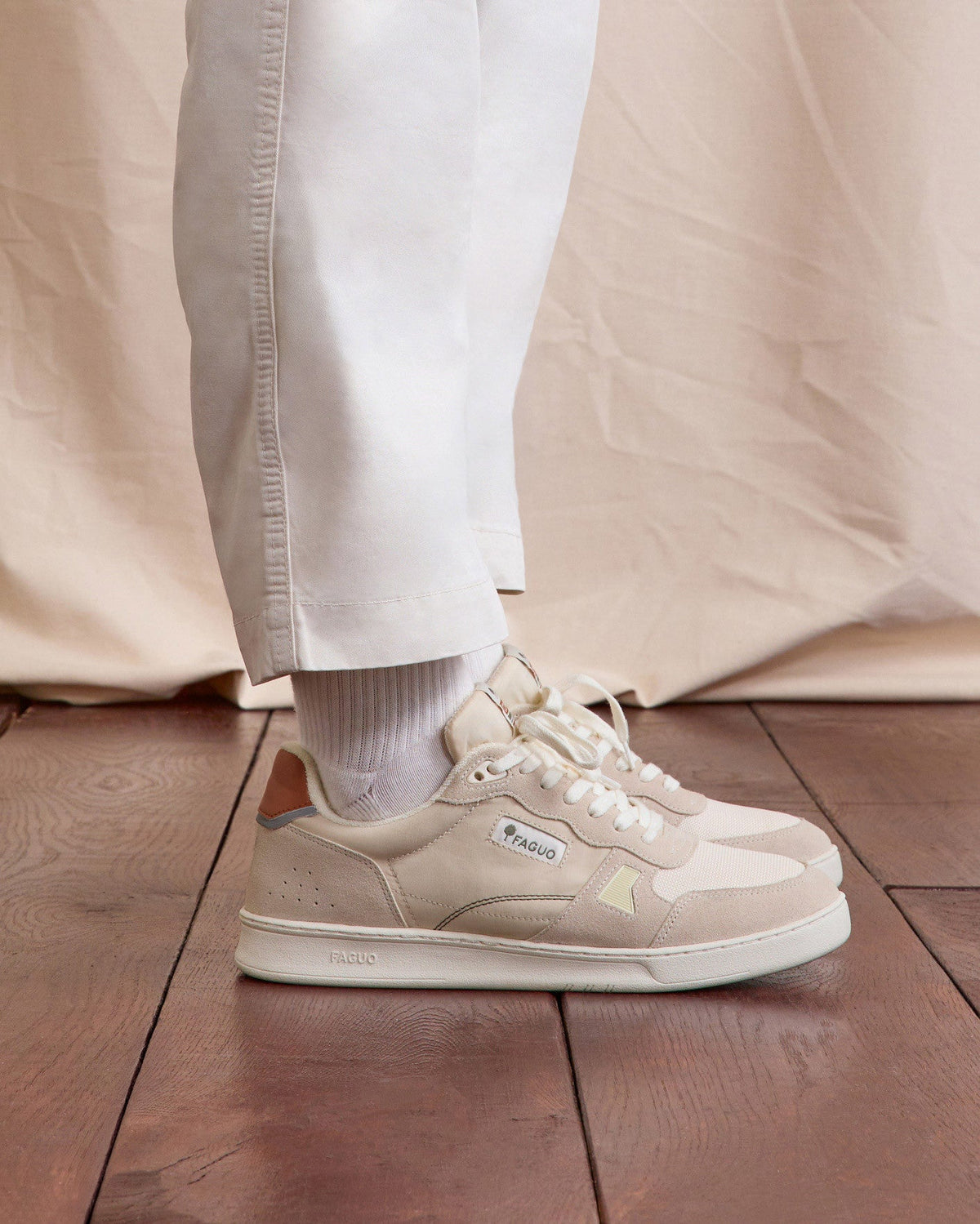 Beige and Rust Trainers