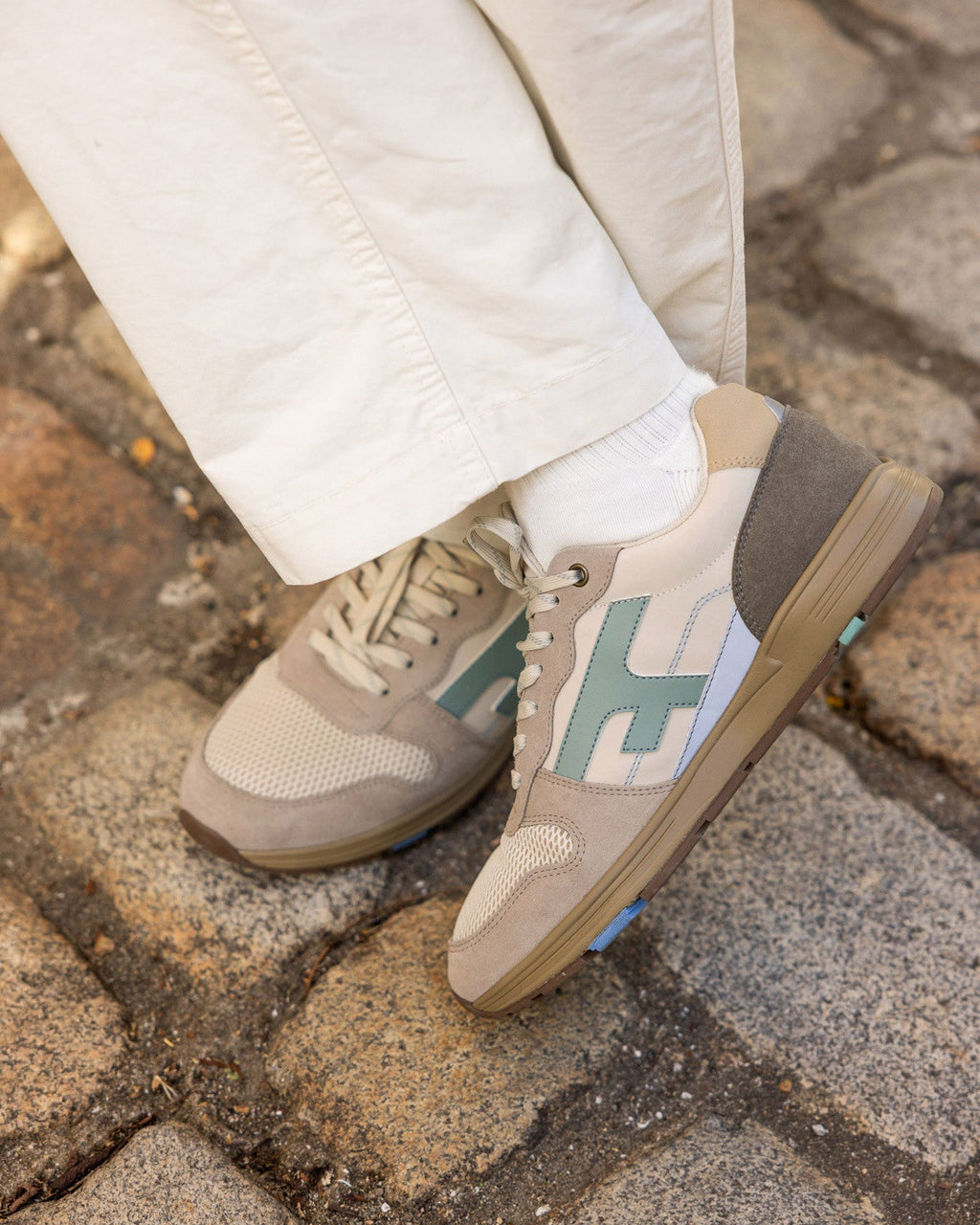 Cream and Grey Trainers