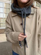 Grey wool and cashmere balaclava