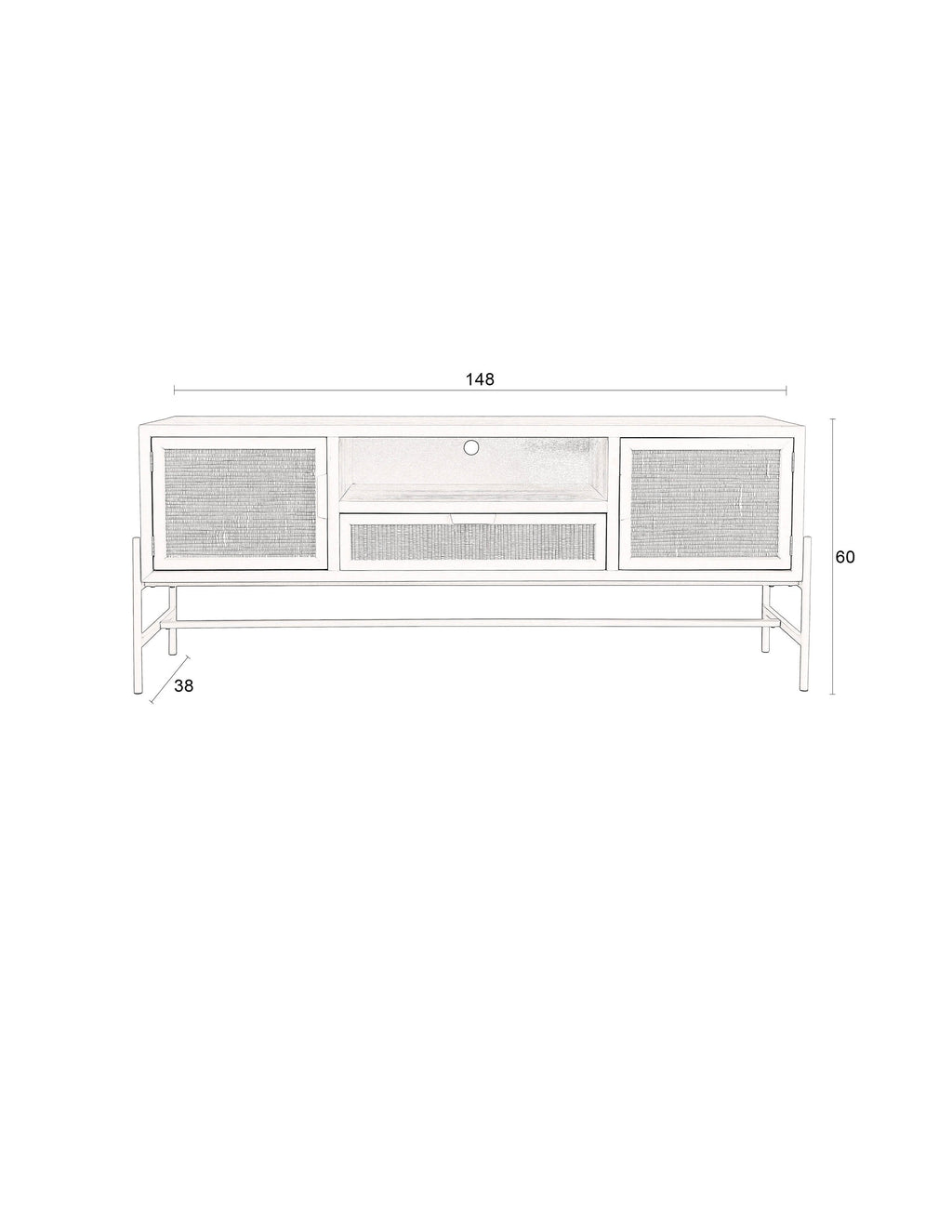 Yasu - Sideboard - Chinese fir wood - Beige