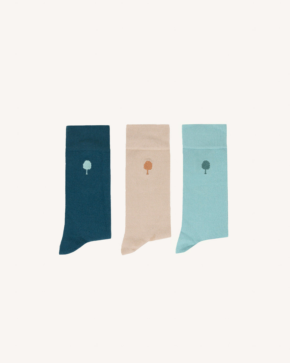 Ecru and Lichen Sock Set