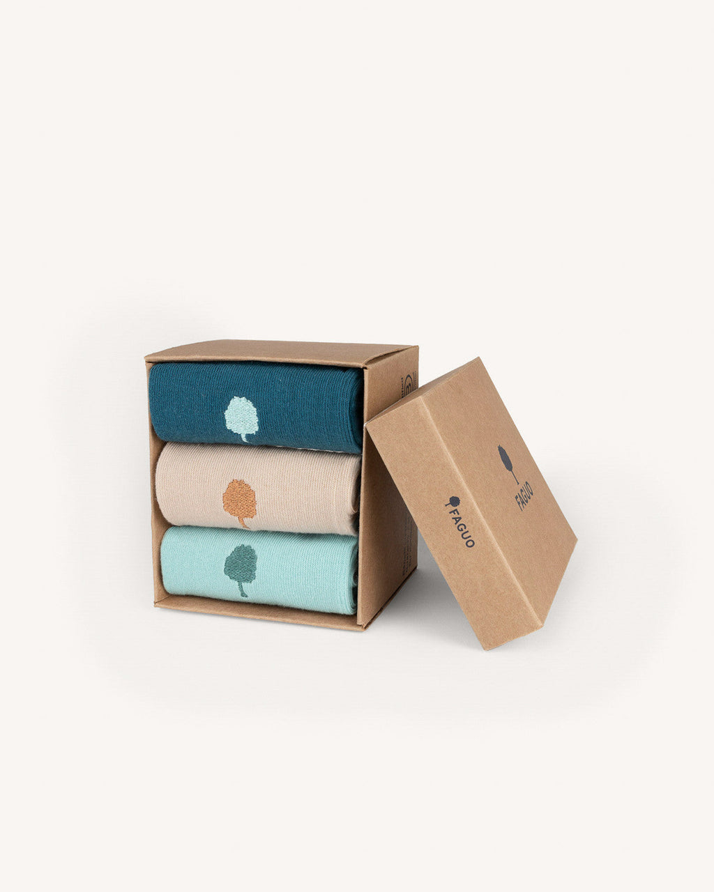 Ecru and Lichen Sock Set