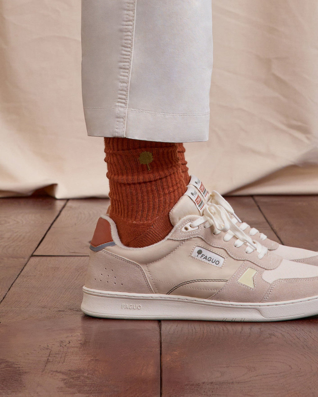 Light Brick Cotton Socks