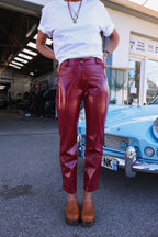 Pantalon BRUNE vinyle rouge