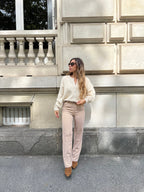 Aurora camel gingham trousers