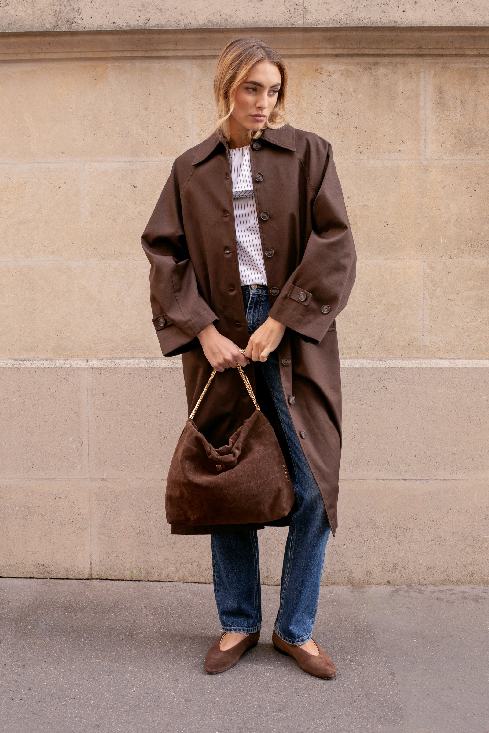 Le Saturnin Trench Coats - Dark Brown