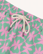 Short De Bain Vert Clair Et Rose