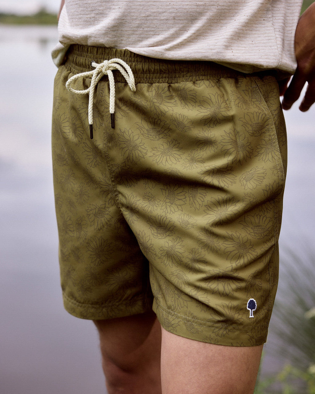 Short De Bain Kaki Foncé