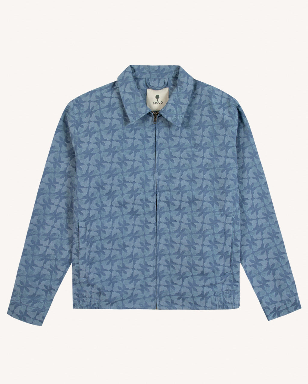Chaqueta de algodón azul medio