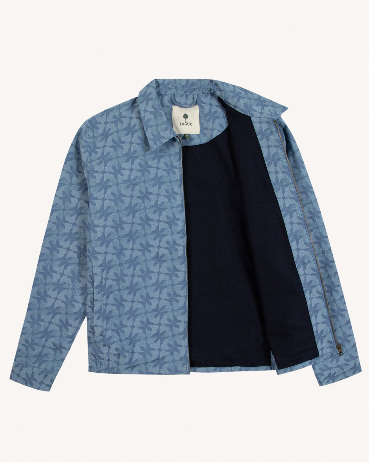 Chaqueta de algodón azul medio