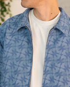 Chaqueta de algodón azul medio