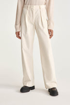 The Kooples - Pantalon Wide Legs En Velours Ecru - Femme