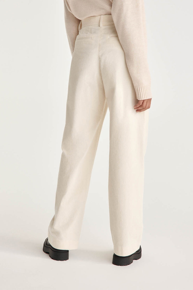 The Kooples - Pantalon Wide Legs En Velours Ecru - Femme