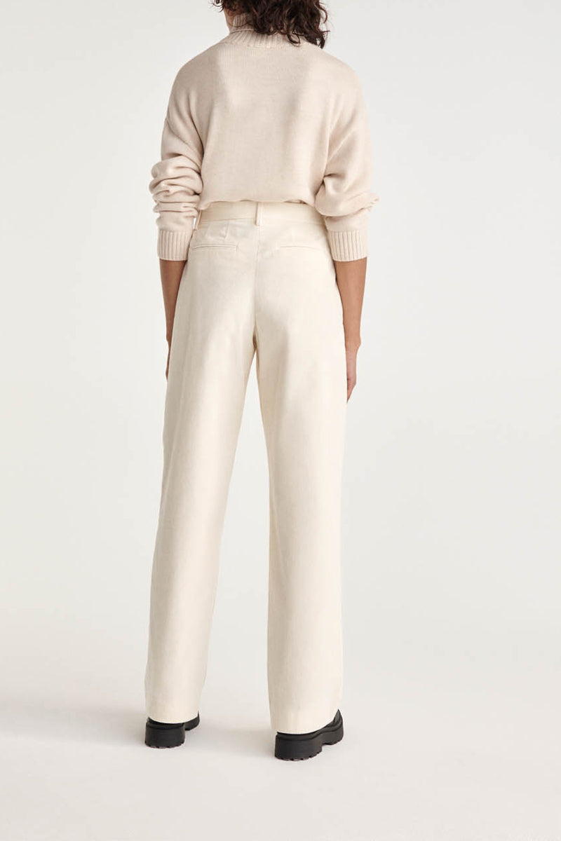 The Kooples - Pantalon Wide Legs En Velours Ecru - Femme