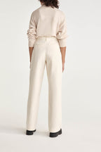 The Kooples - Pantalon Wide Legs En Velours Ecru - Femme