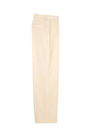 Pantalon Wide Legs En Velours Ecru - Femme