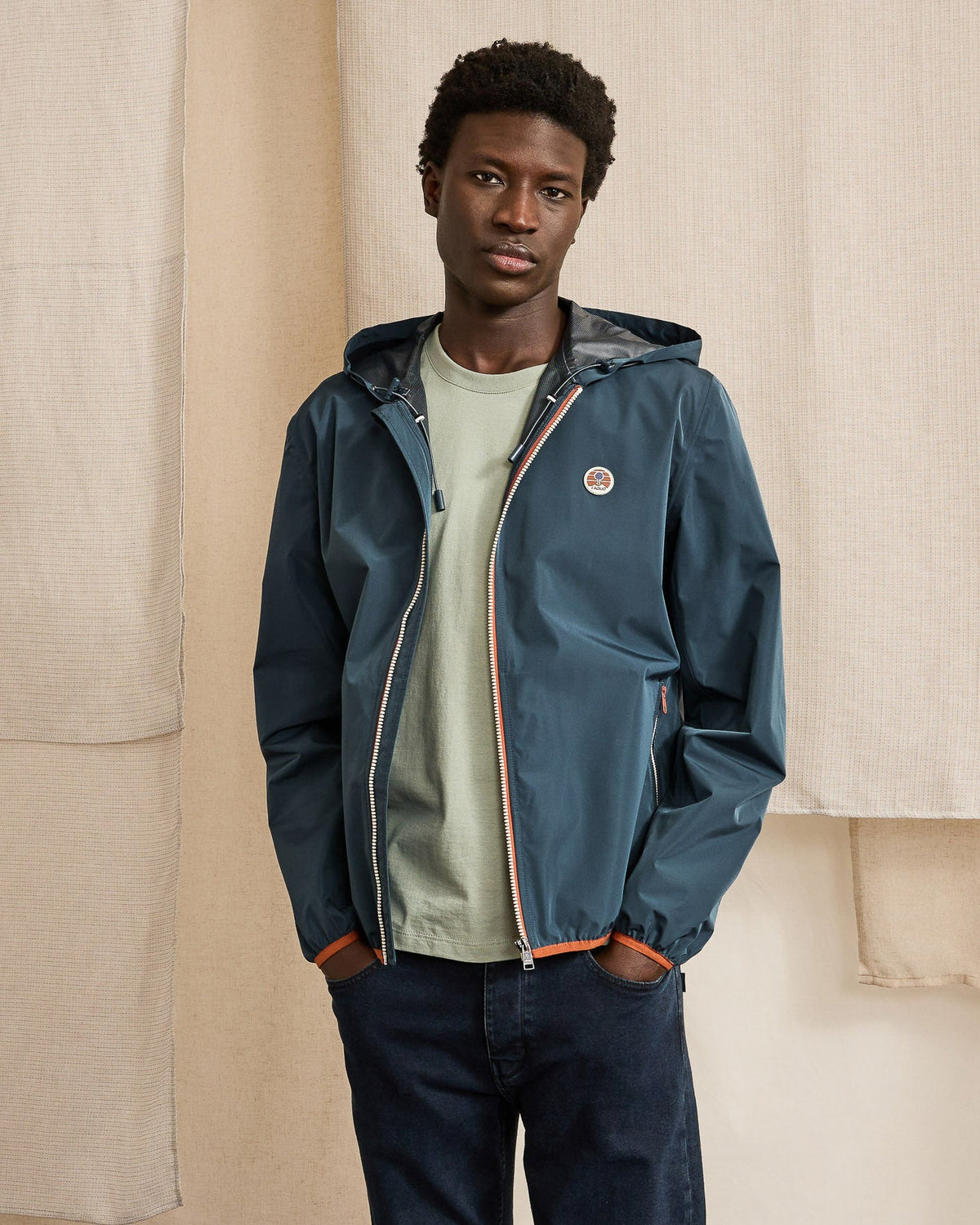 Navy Blue Windbreaker Jacket